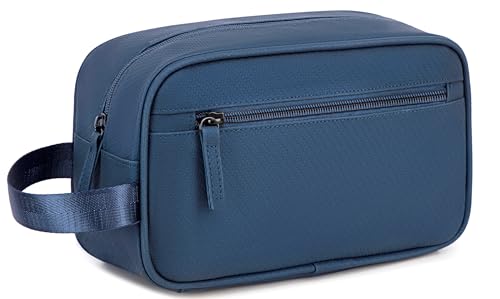 Reise-Kulturbeutel für Männer und Frauen, Toilettenartikel, Dopp-Passform, wasserabweisend, Rasierbeutel, kleine Badezimmer-Hygiene-Organizer-Tasche, Marineblau, Kulturbeutel von BTOOP