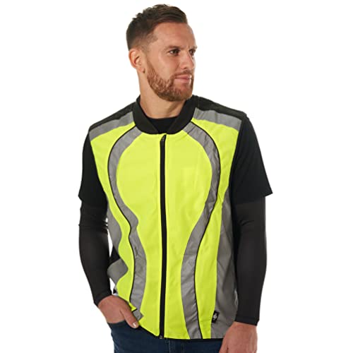 BTR reflektierende Warnweste zum Fahrrad Fahren & Laufen - Reflektierende Fahrradweste und Laufweste - Reflektorweste für Herren und Damen - XL 112-117 cm von BTR