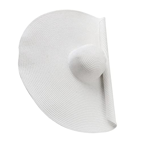 BTSEURY Übergroße Strand-Strohhüte Frauen Schlapphut aus Stroh Damen-Strohhut mit breiter Krempe Packbarer Strand-Sonnenschutzhut von BTSEURY