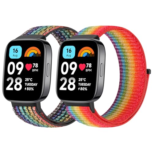 BTTNG Armband Kompatibel mit Xiaomi Redmi Watch 3 Active für Damen und Herren, Verstellbares Atmungsaktives Nylonband Sport Solo Loop Ersatzarmband für Redmi Watch 3 Active von BTTNG