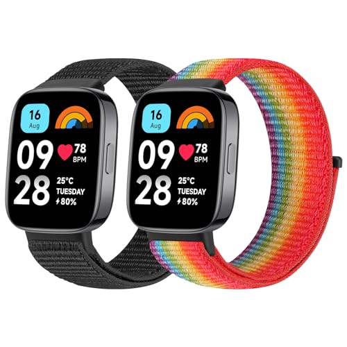 BTTNG Armband Kompatibel mit Xiaomi Redmi Watch 3 Active für Damen und Herren, Verstellbares Atmungsaktives Nylonband Sport Solo Loop Ersatzarmband für Redmi Watch 3 Active von BTTNG