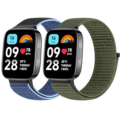 BTTNG Armband Kompatibel mit Xiaomi Redmi Watch 3 Active für Damen und Herren, Verstellbares Atmungsaktives Nylonband Sport Solo Loop Ersatzarmband für Redmi Watch 3 Active von BTTNG