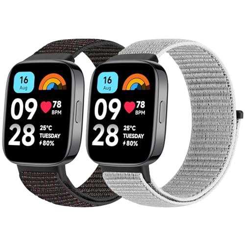 BTTNG Armband Kompatibel mit Xiaomi Redmi Watch 3 Active für Damen und Herren, Verstellbares Atmungsaktives Nylonband Sport Solo Loop Ersatzarmband für Redmi Watch 3 Active von BTTNG