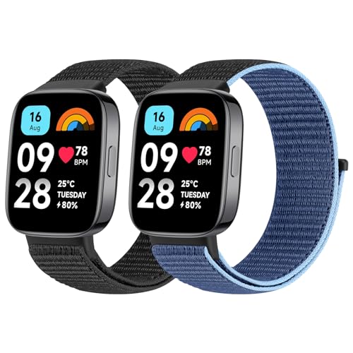 BTTNG Armband Kompatibel mit Xiaomi Redmi Watch 3 Active für Damen und Herren, Verstellbares Atmungsaktives Nylonband Sport Solo Loop Ersatzarmband für Redmi Watch 3 Active von BTTNG