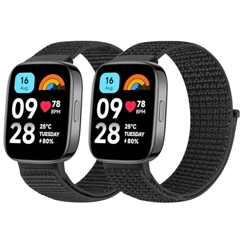 BTTNG Armband Kompatibel mit Xiaomi Redmi Watch 3 Active für Damen und Herren, Verstellbares Atmungsaktives Nylonband Sport Solo Loop Ersatzarmband für Redmi Watch 3 Active von BTTNG