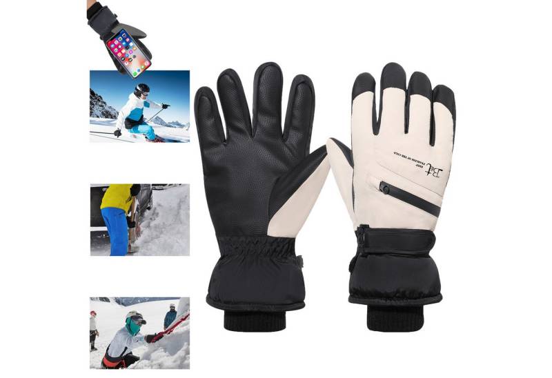 BTTO Hsch. Baumwollhandschuhe Winterhandschuhe Touchscreen, Herren-/Damenhandschuhe für Eltern-Kind Rutschfest, Einstellbar, Winddicht Skihandschuhe von BTTO Hsch.