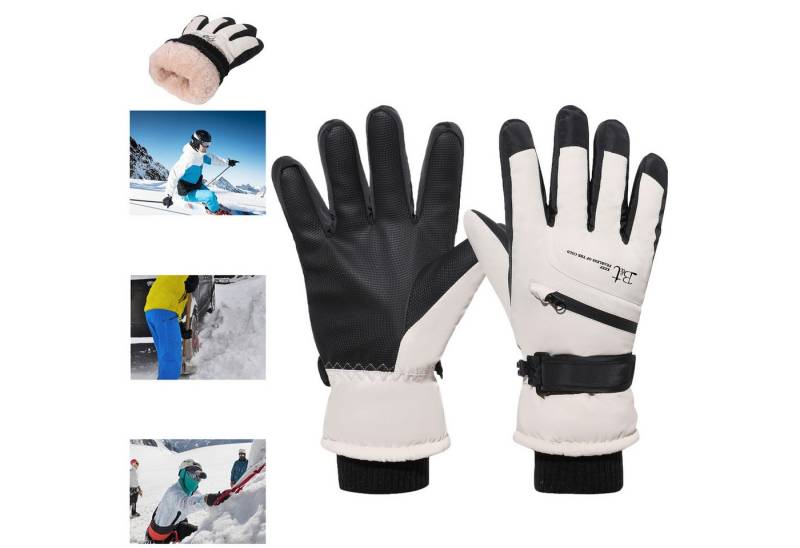 BTTO Hsch. Baumwollhandschuhe Winterhandschuhe Touchscreen, Herren-/Damenhandschuhe für Eltern-Kind Rutschfest, Einstellbar, Winddicht Skihandschuhe von BTTO Hsch.