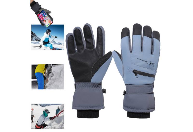 BTTO Hsch. Baumwollhandschuhe Winterhandschuhe Touchscreen, Herren-/Damenhandschuhe für Eltern-Kind Rutschfest, Einstellbar, Winddicht Skihandschuhe von BTTO Hsch.