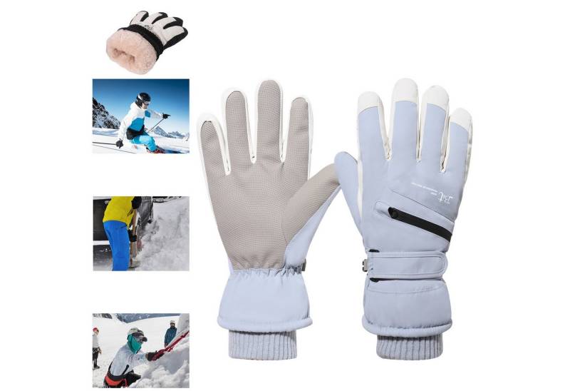 BTTO Hsch. Baumwollhandschuhe Winterhandschuhe Touchscreen, Herren-/Damenhandschuhe für Eltern-Kind Rutschfest, Einstellbar, Winddicht Skihandschuhe von BTTO Hsch.