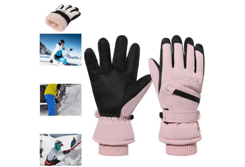 BTTO Hsch. Baumwollhandschuhe Winterhandschuhe Touchscreen, Herren-/Damenhandschuhe für Eltern-Kind Rutschfest, Einstellbar, Winddicht Skihandschuhe von BTTO Hsch.