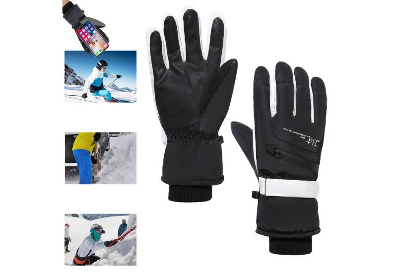 BTTO Hsch. Baumwollhandschuhe Winterhandschuhe Touchscreen, Herren-/Damenhandschuhe für Eltern-Kind Rutschfest, Einstellbar, Winddicht Skihandschuhe von BTTO Hsch.
