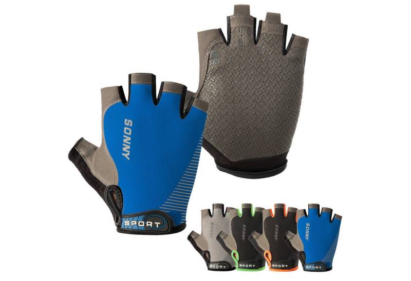 BTTO Hsch. Fahrradhandschuhe Fingerlose Handschuhe Eisseide, Silikon Rutschfeste Fahrradhandschuhe mit Klettverschluss für Motorrad Camping Wandern Bergsteigen von BTTO Hsch.