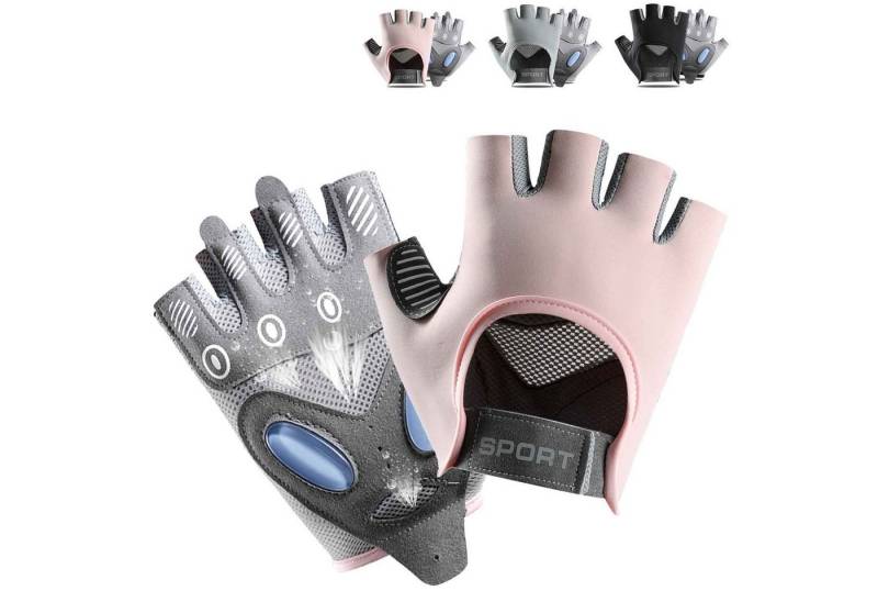 BTTO Hsch. Fahrradhandschuhe Reithandschuhe Damen Halbfinger-Handschuhe Fischen Fingerlose (mit Palm Gel-Pad) Fitness Halbfinger-Handschuhe,Outdoor Radfahren Anti-Rutsch Handschuhe von BTTO Hsch.