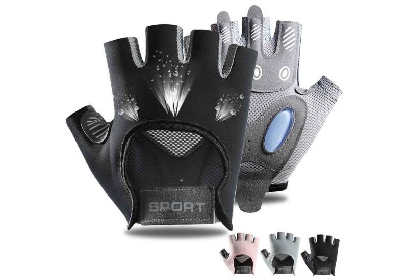 BTTO Hsch. Fahrradhandschuhe Reithandschuhe Damen Halbfinger-Handschuhe Fischen Fingerlose (mit Palm Gel-Pad) Fitness Halbfinger-Handschuhe,Outdoor Radfahren Anti-Rutsch Handschuhe von BTTO Hsch.