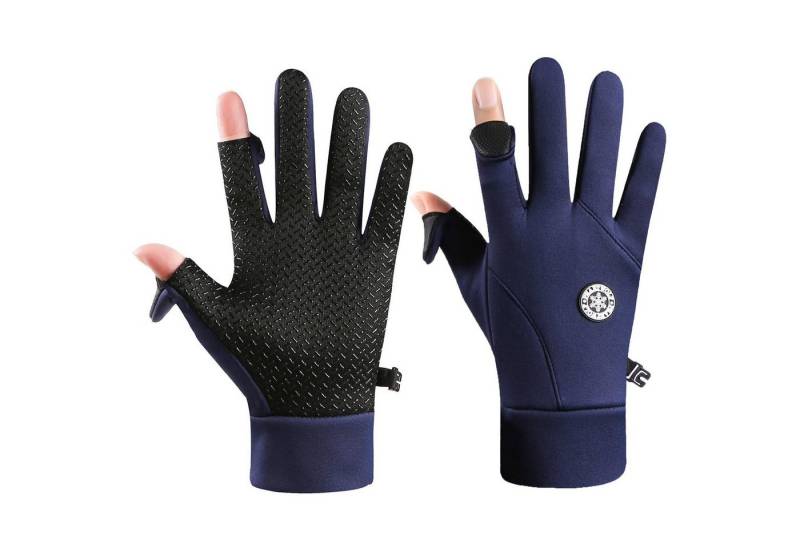 BTTO Fahrradhandschuhe Warme Handschuhe,Skihandschuhe,Touchscreen,Anti-Rutsch,Männer Winddichte,2 Halbfinger Outdoor-Sportarten Radfahren,Wandern von BTTO