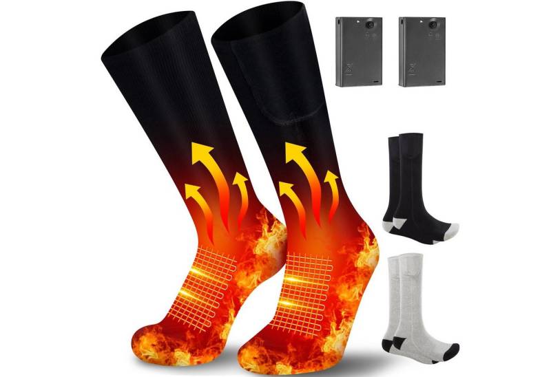 BTTO Langsocken Beheizbare Socken Funktionssocken Heizsocke Feet Batterien 1-Paar Herren Damen Langsocken von BTTO