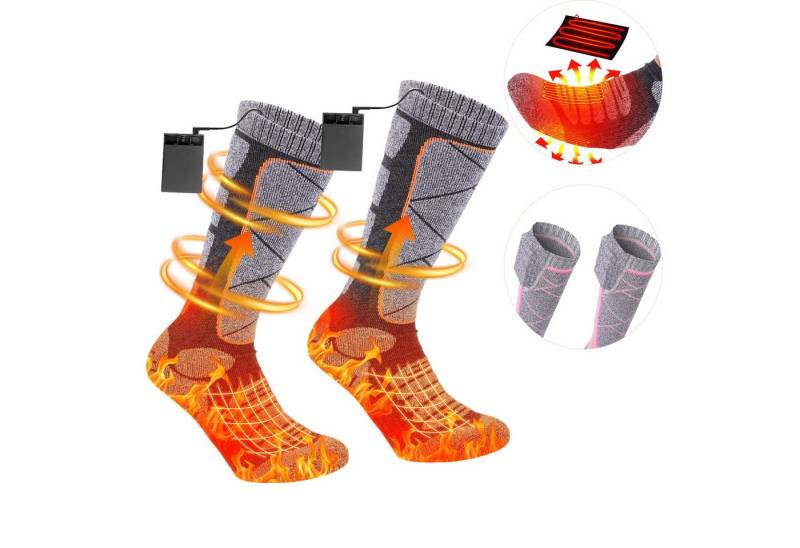 BTTO Thermosocken Beheizbare Socken Funktionssocken Heizsocke Feet Batterien für Männer und Frauen(1-Paar) von BTTO