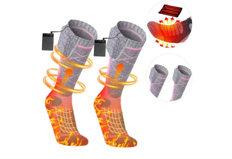 BTTO Thermosocken Beheizbare Socken Funktionssocken Heizsocke Feet Batterien für Männer und Frauen(1-Paar) von BTTO
