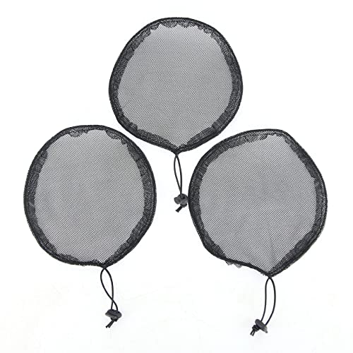 BTWTRY Pferdeschwanz-Netz-Basiskappe mit elastischem Kordelzug, dehnbare Basis für Afro-Pferdeschwanz-Perücken für Damen, rund, 3 Stück von BTWTRY