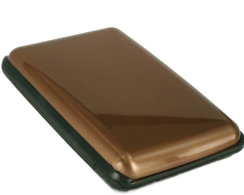 BTYQKZVPM Aluminium-Kartenetui Vatertagsgeschenk, Vatertag Visitenkartenhalter Visitenkartenetui aus Aluminiumlegierung Herren Visitenkartenhalter(Brown) von BTYQKZVPM