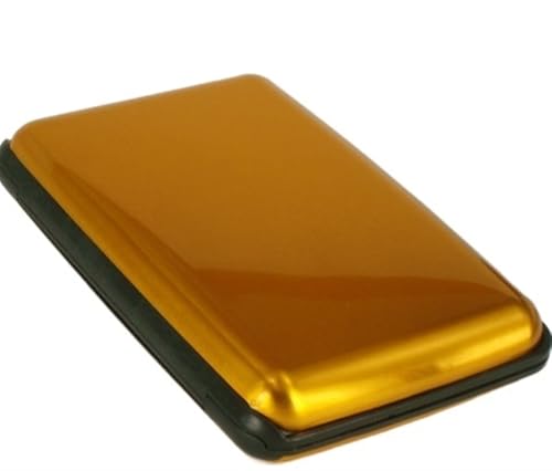 BTYQKZVPM Aluminium-Kartenetui Vatertagsgeschenk, Vatertag Visitenkartenhalter Visitenkartenetui aus Aluminiumlegierung Herren Visitenkartenhalter(Gold) von BTYQKZVPM