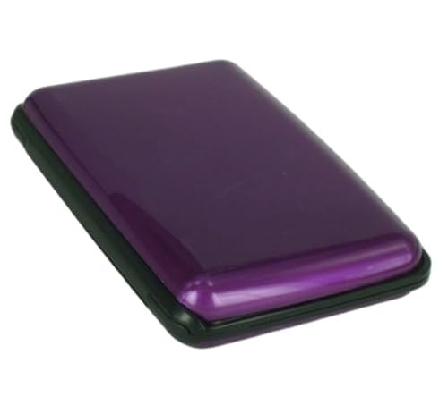 BTYQKZVPM Aluminium-Kartenetui Vatertagsgeschenk, Vatertag Visitenkartenhalter Visitenkartenetui aus Aluminiumlegierung Herren Visitenkartenhalter(Purple) von BTYQKZVPM