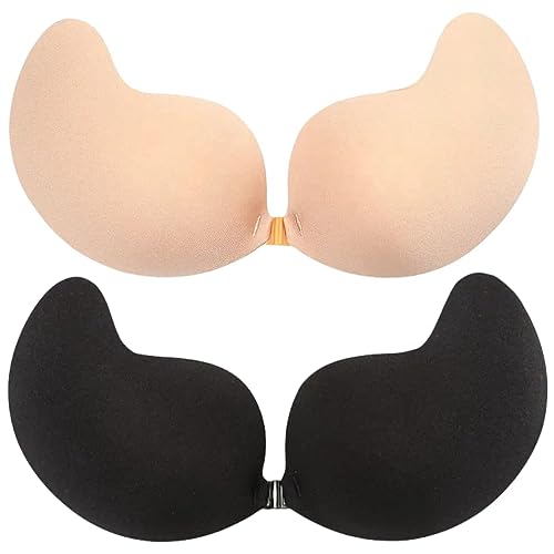 Klebe BH Push Up,BH Rückenfrei,Trägerloser BH,Unsichtbarer BH,Wiederverwendbare Unsichtbar Silikon Rückenfreier BH Haut Freundlich Selbstklebend BH,für Abendkleid Brautkleid Badeanzug und rückenfreie von BTkviseQat