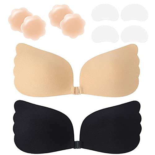 Klebe BH Push up Ohne Träger Unsichtbarer Trägerloser BH zum Kleben Sticky Bra Rückenfreier Klebe-BHS Trägerlos Klebebh Damen Klebepads Große Brust Kleine Brüste für Rückenfreies Kleid und Brautkleid von BTkviseQat