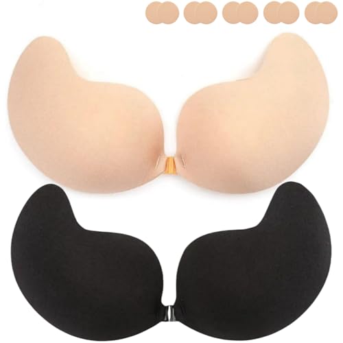 Klebe BH Push up Rückenfrei Trägerlos BH ohne träger Klebe-BHS große Brust Wiederverwendbare Unsichtbar Haut Freundlich Sticky Strapless Bra für kleine brüste Brautkleid Rückenfreies Kleid von BTkviseQat