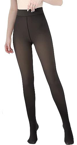 BTkviseQat Thermostrumpfhosen für damen,Strumpfhosen Damen Winter,Gefütterte Strumpfhose (DE/NL/SE/PL, Alphanumerisch, L, XL, Regular, Regular, Schwarz Durchsichtig,80g, für 15~25 ℃) von BTkviseQat