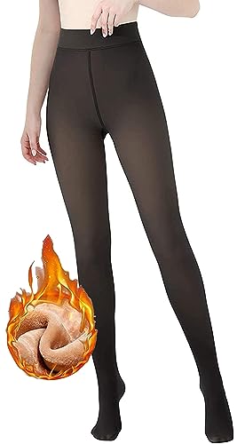 BTkviseQat Thermostrumpfhosen für damen,Strumpfhosen Damen Winter,Gefütterte Strumpfhose (DE/NL/SE/PL, Alphanumerisch, S, M, Regular, Regular, Schwarz Durchsichtig,220g, für 5~20 ℃) von BTkviseQat