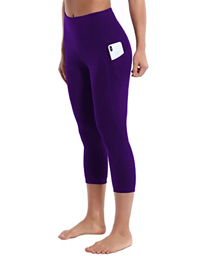 BUBBLELIME Yogahose für Damen, 38,1 cm/48,3 cm, 3 Stile, Basic/Out-Taschen, hohe Taille, Workout, Leggings, Bauchkontrolle, Laufen - Violett - M/48 cm Entrepierna von BUBBLELIME