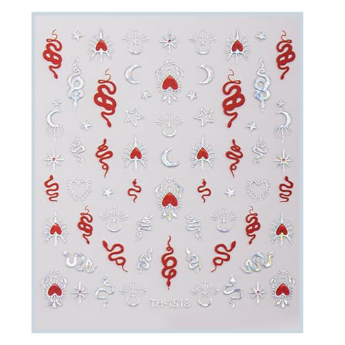 1 Blatt Chinese Neujahr Nägel Kunstaufkleber Für Frauen Maniküre Dekore Frühlingsfestivalabziehbilder Accesory Nail Art von BUBEFSKD