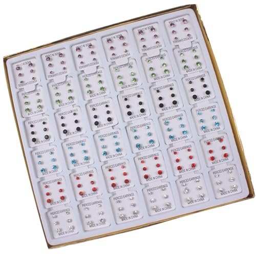 1 Box Bequeme Ohrstifte Modezubehör Kristall Eleganter Stift Geeignet Für Frauen Girl Mode Ohrringe von BUBEFSKD