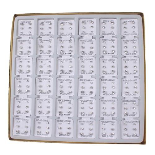 1 Box Bequeme Ohrstifte Modezubehör Kristall Eleganter Stift Geeignet Für Frauen Girl Mode Ohrringe von BUBEFSKD