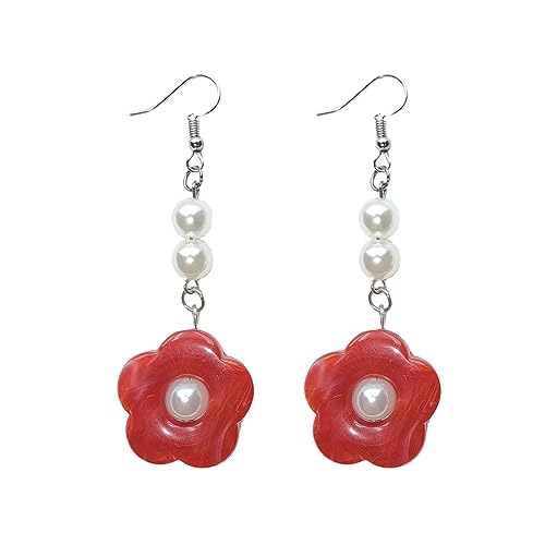 1Pair Temperament Geometrische Perlen Blumenohrringe Glänzende Romanohrhaken Handgefertigte Leichte Anhänger Mode Schmuck Perlen Blumenohrringe Für Mädchen von BUBEFSKD
