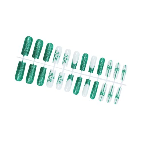 24 PCs Schneeflocken Vollbezüge Kleben Auf Nägel Künstliche Weihnachtsfestes Green Press Für Frauen Mädchen 24 PCs Schneeflocken Vollbezüge Kleben Auf Nägel Künstliche Weihnachtsfestes Green Press Für Frauen Mädchen von BUBEFSKD