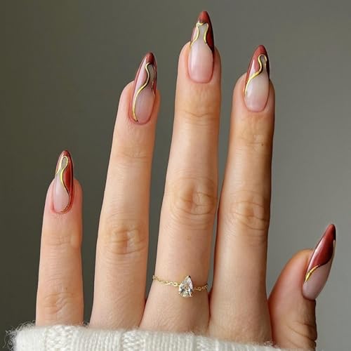 24 Pcs Mandel False Nails Glossy Stab Mit Französischen Tipps Designs Acrylpresse Für Frauen Und Mädchen Mittelgroßen Nagel 24 Pcs Mandel False Nails Glossy Stab Mit Französischen Tipps Designs Acrylpresse Für Frauen Und Mädchen Mittelgroßen Nagel von BUBEFSKD