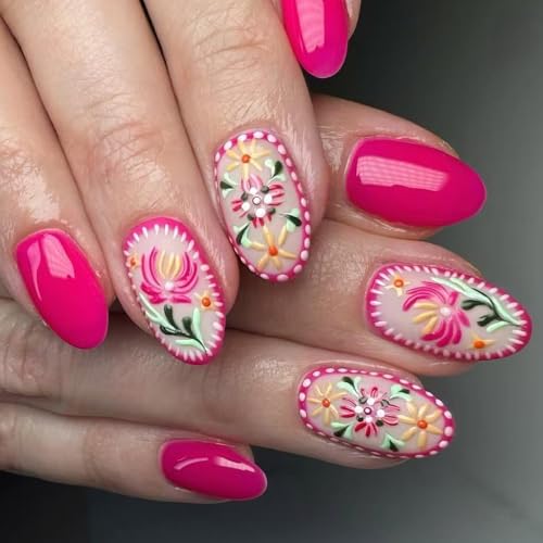 24 Stcs Blumen Kleben Auf Nägel Schöne Blumenkünstlungen Kurzer Ovaler Falsch Glänzend Presse Für Frauen Mädchen 24 Stcs Blumen Kleben Auf Nägel Schöne Blumenkünstlungen Kurzer Ovaler Falsch Glänzend Presse Für Frauen Mädchen von BUBEFSKD