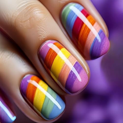 24 Stcs Square Stick An Nägeln Glänzend Abdeckt Fehlregenregenpresse Auf Manicures Supplies For Woman von BUBEFSKD