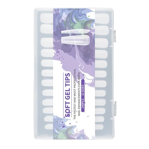 240pcs Full Covers Nails Tipps Mattes Klares Langes Mandel Für Nahtlose Und Praktische Nägel Erweiterungen Für Frauen Mädchen Weiche Gel Vollbedeckung von BUBEFSKD