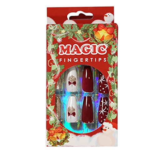 24pcs/Set Christmas Press Auf Nails Vollständiger Abdeckung Acryl Fingernagel Kit Nagelkunstdekoration Long 24pcs/Set Christmas Press Auf Nails Vollständiger Abdeckung Acryl Fingernagel Kit Nagelkunstdekoration Long von BUBEFSKD