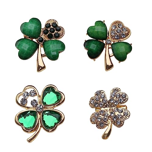 4pcs Vier Blattklee Brosche Mode Rassonstones Revers Stiftkleid Brosche Kleine Knopfstifte Für Kleiderbeutel Pullover St. Patricks Day Accessoires Party Gunst Für Frauen 4pcs Vier Blattklee Brosche Mode Rassonstones Revers Stiftkleid Brosche Kleine Knopfstifte Für Kleiderbeutel Pullover St. Patricks Day Accessoires Party Gunst Für Frauen von BUBEFSKD