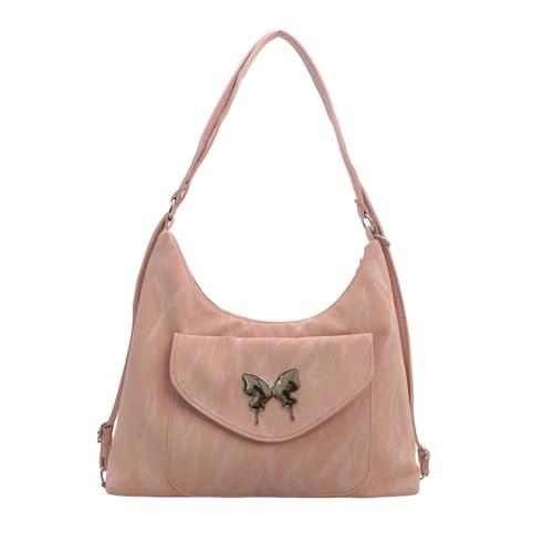 Ästhetischer Multizweck Rucksack Vintage Butterfly Elegante Reißverschlüsse Umhängetasche PU Lederhandtasche Für Mode Frauen Mode PU Lederumbeltasche von BUBEFSKD