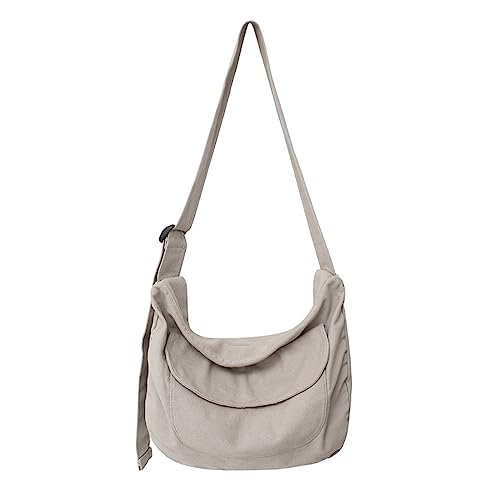 All Matching Canvas Freizeitbeutel Für Frauen Männern Solid Color Schulter Lässig Messenger Großkapazität Crossbody Women Casuier Messenger Solid Color Schulter Männer Canvas Crossbody von BUBEFSKD