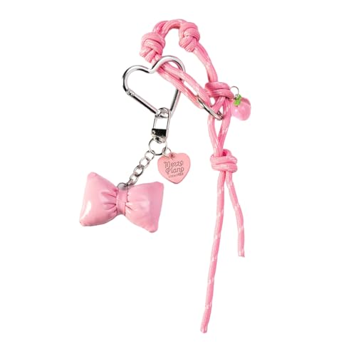 BOWS Keyring Kreative Autoschlüsselkette Geflochtenes Seil Keychain Fashion Heart Heart Keyrings Bag Anhänger Ornamente Charme Geflochten von BUBEFSKD