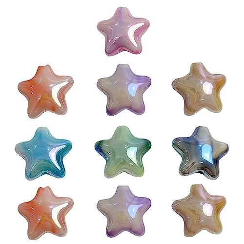 BUBEFSKD 10pcs Frühe Bildung Acryl Zweifarbig Gradient Cloud Star Perlenfarbe Lose Perlen Telefon Armband Zubehör Materialien Acrylkügelchen Kit von BUBEFSKD