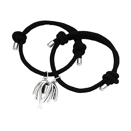 BUBEFSKD 2 Stücke Dämonflügel Anhänger Armband Mit Magnet Persönlichkeit Geflochten von BUBEFSKD