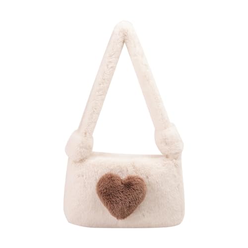 BUBEFSKD 2023 Neue Achselbeutel Fluffys Umhängetaschen Große Kapazität Tasche Plüsch Handtasche Achsel Vielseitige Trendige Taschen Für Mädchen Plüsch Schulter von BUBEFSKD