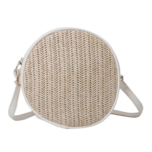 BUBEFSKD 2023 Neue Vintage Umhängetasche Stroh Gewebter Rattan Crossbody Für Frauen Mädchen Rundstrand Trendy Weave Casual Umhängetasche BUBEFSKD 2023 Neue Vintage Umhängetasche Stroh Gewebter Rattan Crossbody Für Frauen Mädchen Rundstrand Trendy Weave Casual Umhängetasche von BUBEFSKD